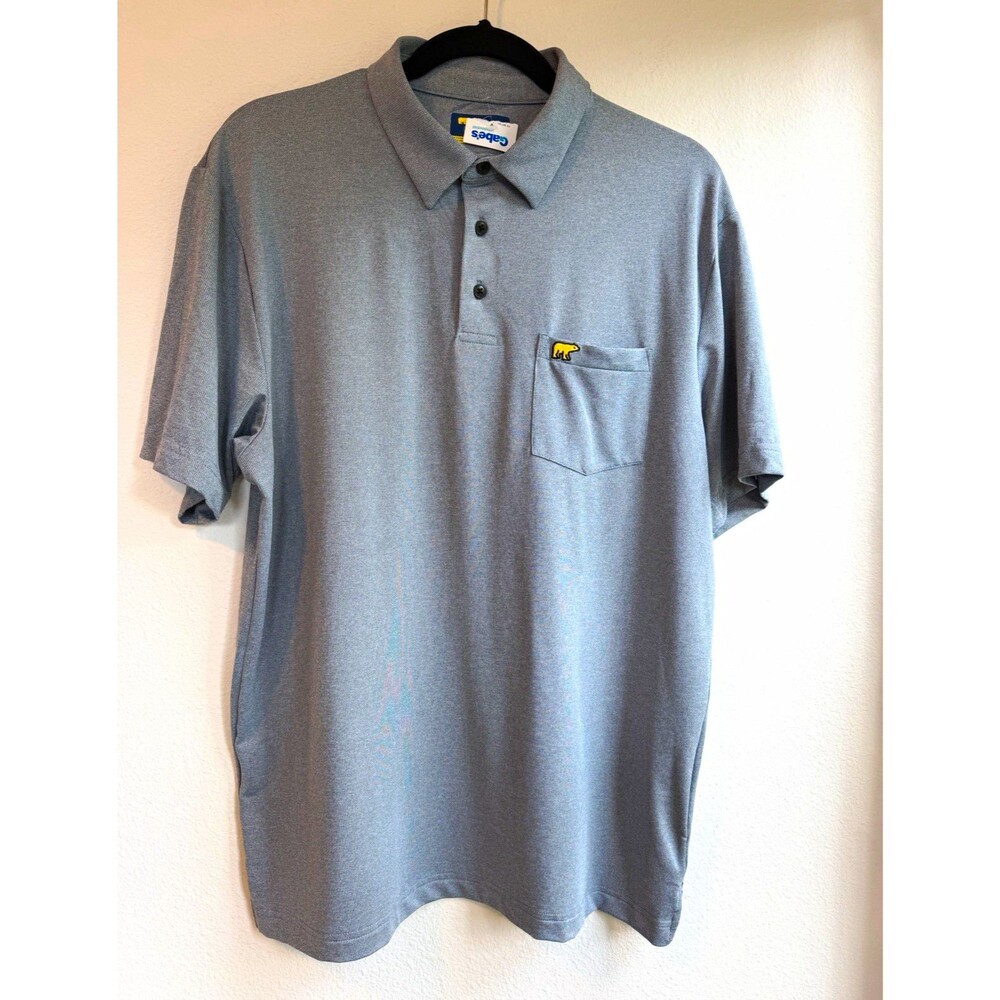 Jack Nicklaus Men’s M Regular Gray Solid Short Sleeve Collared Logo Polo Shirt